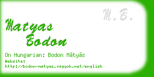 matyas bodon business card